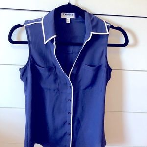 Blue Express button up blouse